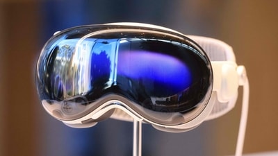 Apple Vision Pro: A set is displayed at the launch of the Apple Vision Pro at Apple The Grove in Los Angeles, California. (AFP)