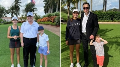 Donald Trump golfs with grandkids at Mar-a-Lago, Kai Trump shares pic of ‘uncle’ Elon Musk joining them (kaitrumpgolfer/Instagram) Donald Trump golfs with grandkids at Mar-a-Lago, Kai Trump shares pic of ‘uncle’ Elon Musk joining them (kaitrumpgolfer/Instagram)