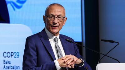 White House Senior Advisor for Clean Energy and International Climate Policy, John Podesta, holds a press conference during the United Nations climate change conference COP29 in Baku, Azerbaijan, on Monday. (REUTERS) White House Senior Advisor for Clean Energy and International Climate Policy, John Podesta, holds a press conference during the United Nations climate change conference COP29 in Baku, Azerbaijan, on Monday. (REUTERS)