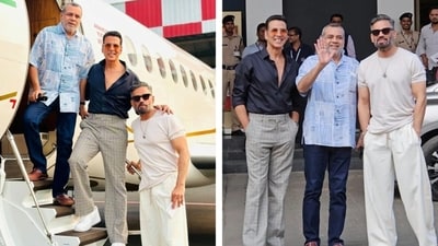 Akshay Kumar recently headed to Surat with his Hera Pheri co-stars Suniel Shetty and Paresh Rawal.