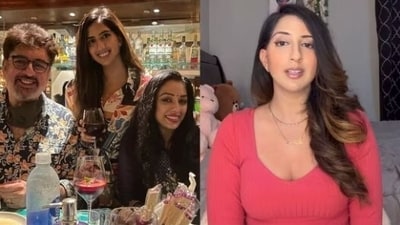Esha Verma (R), with Rupali Ganguly and Ashwin K Verma, her father (L)