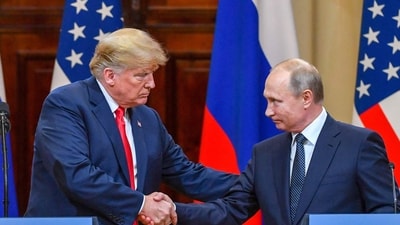 US President Donald Trump (L) and Russia's President Vladimir Putin shake hands before attending a joint press conference. (File image) (AFP) US President Donald Trump (L) and Russia's President Vladimir Putin shake hands before attending a joint press conference. (File image) (AFP)