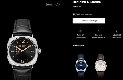 Virat Kohli's watch costs $6,000, which is equivalent to ₹5,51,600. (www.panerai.com) Virat Kohli's watch costs $6,000, which is equivalent to ₹5,51,600. (www.panerai.com)