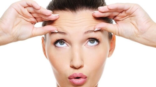 Squinting and highly animated facial expressions, such as raising your eyebrows and frowning, can also result in wrinkles. (Getty Images/iStockphoto) Squinting and highly animated facial expressions, such as raising your eyebrows and frowning, can also result in wrinkles. (Getty Images/iStockphoto)