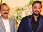Baba Siddique and his son Zeeshan Siddique (right).
