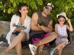Soha Ali Khan and Kunal Kemmu with Inaaya Naumi Kemmu at Patina Maldives; the rooms at the hotel offer uninterrupted views of the turquoise ocean. (Instagram/ Soha Ali Khan and Patinahotels.com)