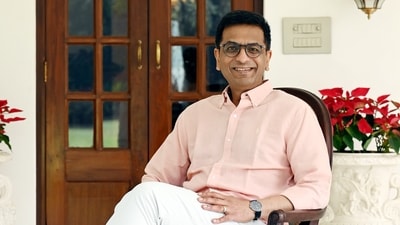Former Chief Justice of India D Y Chandrachud during interview in New Delhi, India, on Saturday. ((Photo by Vipin Kumar/ Hindustan Times)) Former Chief Justice of India D Y Chandrachud during interview in New Delhi, India, on Saturday. ((Photo by Vipin Kumar/ Hindustan Times))