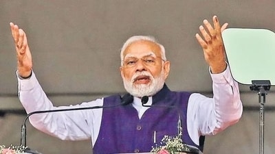 PM Modi said that the MVA compromises Maharashtra's advancement. (HT Photo) PM Modi said that the MVA compromises Maharashtra's advancement. (HT Photo)