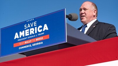 President-elect Donald Trump said late on November 10, 2024 that he was bringing back hardline immigration official Tom Homan to oversee the country's borders in the incoming administration. (Photo by Megan Varner / GETTY IMAGES NORTH AMERICA / AFP) (AFP) President-elect Donald Trump said late on November 10, 2024 that he was bringing back hardline immigration official Tom Homan to oversee the country's borders in the incoming administration. (Photo by Megan Varner / GETTY IMAGES NORTH AMERICA / AFP) (AFP)
