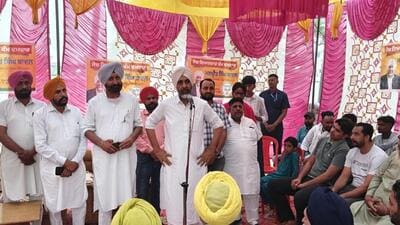 Former Punjab minister and BJP candidate Manpreet Singh Badal campaigning in the Gidderbaha byelection. (HT file photo) Former Punjab minister and BJP candidate Manpreet Singh Badal campaigning in the Gidderbaha byelection. (HT file photo)