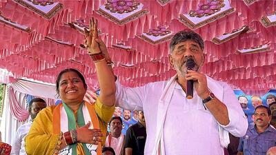 In Sandur, it is a close battle between Congress’s E Annapurna, wife of MP E Tukaram, and BJP’s Bangaru Hanumanthu. (PTI) In Sandur, it is a close battle between Congress’s E Annapurna, wife of MP E Tukaram, and BJP’s Bangaru Hanumanthu. (PTI)