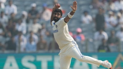 India's Jasprit Bumrah fields the ball during the day one of the second cricket test match between India and New Zealand. (AP Photo/Rafiq Maqbool) (AP) India's Jasprit Bumrah fields the ball during the day one of the second cricket test match between India and New Zealand. (AP Photo/Rafiq Maqbool) (AP)