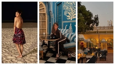 Mouni Roy shared a glimpse into her recent work trip to Rajasthan. From outings at restaurants, cafes and book stores to spending a night in the desert, the actor did it all. (All pics: Instagram/Mouni Roy) Mouni Roy shared a glimpse into her recent work trip to Rajasthan. From outings at restaurants, cafes and book stores to spending a night in the desert, the actor did it all. (All pics: Instagram/Mouni Roy)