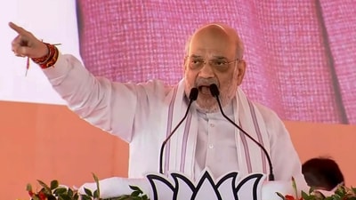 Amit Shah addresses a public meeting for the Jharkhand assembly election in Jharia, Jharkhand. (PTI) Amit Shah addresses a public meeting for the Jharkhand assembly election in Jharia, Jharkhand. (PTI)
