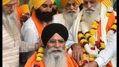 Shiromani Gurdwara Parbandhak Committee president Harjinder Singh Dhami (HT file)