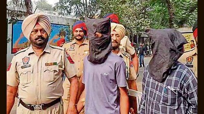 The accused in custody of Khanna police on Tuesday. (HT Photo)