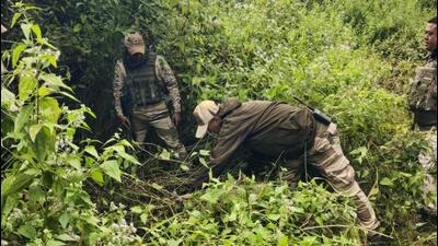 The security personnel during a search operation and area domination in the vulnerable areas of hill and valley districts of Manipur. (PTI) The security personnel during a search operation and area domination in the vulnerable areas of hill and valley districts of Manipur. (PTI)