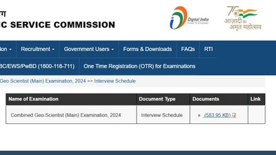 UPSC Combined Geo-Scientist Interview schedule 2024 has been released at upsc.gov.in. UPSC Combined Geo-Scientist Interview schedule 2024 has been released at upsc.gov.in.
