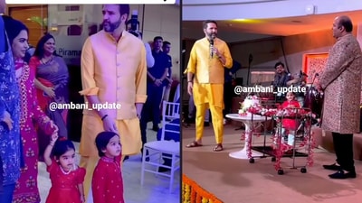 Isha Ambani and Anand Piramal at a party with their two children (Instagram/@ambani_update) Isha Ambani and Anand Piramal at a party with their two children (Instagram/@ambani_update)