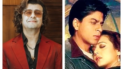 Sonu Nigam; (right) a still from Veer-Zaara Sonu Nigam; (right) a still from Veer-Zaara