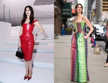 Anne Hathaway embracing dopamine dressing Anne Hathaway embracing dopamine dressing