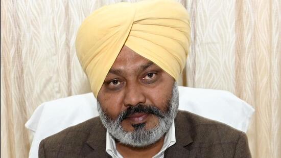 CHANDIGARH, INDIA - MARCH 09: Finance Minister Punjab Harpal Singh Cheema at his office in Punjab Punjab Vidhan sabha Complex Chandigarh on Thursday March 09,2023. Harpal Cheema presents Punjab Budget on Friday at Punjab Vidhan Sabha. Photo by Ravi Kumar/ Hindustan Times (Ravi Kumar)
