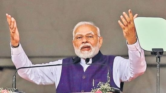 PM Modi said that the MVA compromises Maharashtra's advancement. (HT Photo)