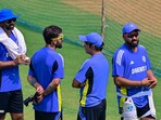 India's Virat Kohli, Rohit Sharma ,Abhishek Nayar and Coach Gautam Gambhir, during practice session