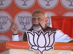 Prime Minister Narendra Modi during a poll rally in Deoghar district's Sarath.