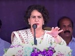 Congress candidate Priyanka Gandhi Vadra addresses a meeting ahead of the Wayanad seat bypoll (PTI Photo)