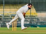 Bengal's Mohammed Shami bowls a delivery on the first day of a Ranji Trophy cricket match vs Madhya Pradesh Bengal's Mohammed Shami bowls a delivery on the first day of a Ranji Trophy cricket match vs Madhya Pradesh