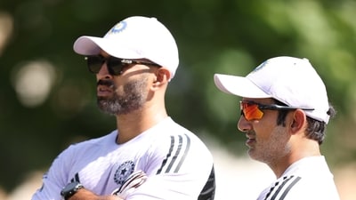 India head coach Gautam Gambhir (R) with assistant coach Abhishek Nayar (BCCI) India head coach Gautam Gambhir (R) with assistant coach Abhishek Nayar (BCCI)