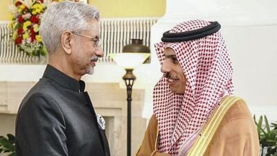 External Affairs Minister S. Jaishankar and Minister of Foreign Affairs of Saudi Arabia Faisal bin Farhan Al Saud in New Delhi on November 13. (PTI VIA @DrSJaishankar) External Affairs Minister S. Jaishankar and Minister of Foreign Affairs of Saudi Arabia Faisal bin Farhan Al Saud in New Delhi on November 13. (PTI VIA @DrSJaishankar)