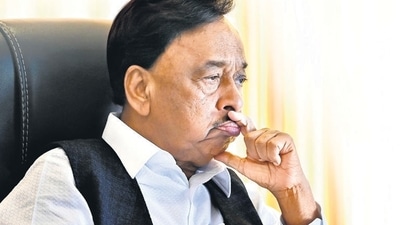 Ratnagiri, India - April 24, 2024: BJP candidate Narayan Rane for Lok Sabha election, during his interview with HT, in Ratnagiri, India, on Wednesday, April 24, 2024. (Photo by Anshuman Poyrekar/ Hindustan Times) (Hindustan Times) Ratnagiri, India - April 24, 2024: BJP candidate Narayan Rane for Lok Sabha election, during his interview with HT, in Ratnagiri, India, on Wednesday, April 24, 2024. (Photo by Anshuman Poyrekar/ Hindustan Times) (Hindustan Times)