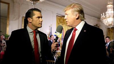US President Donald Trump is interviewed by Fox and Friends co-host Pete Hegseth at the White House in Washington, US, on April 6, 2017. (REUTERS) US President Donald Trump is interviewed by Fox and Friends co-host Pete Hegseth at the White House in Washington, US, on April 6, 2017. (REUTERS)