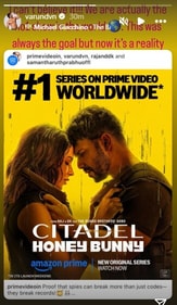A screen grab of Varun Dhawan's Instagram stories.