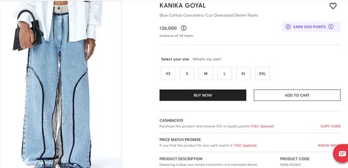 Ananya's denim jeans comes with a price tag of ₹26,000 (www.perniaspopupshop.com) Ananya's denim jeans comes with a price tag of ₹26,000 (www.perniaspopupshop.com)