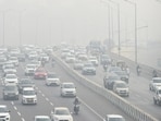 Commuters wade through dense smog as air quality dips to the 'Severe' category in New Delhi. Commuters wade through dense smog as air quality dips to the 'Severe' category in New Delhi.