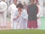 Congress leader Priyanka Gandhi Vadra in Delhi. (PTI Photo/Atul Yadav)