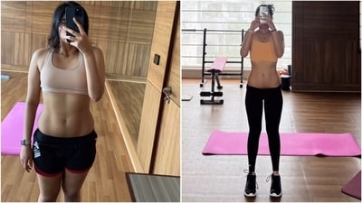 A woman reveals her exercise routine for reducing waist size. (Instagram/@getfitwithrid) A woman reveals her exercise routine for reducing waist size. (Instagram/@getfitwithrid)