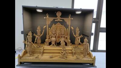 A product to be on display and sale at the expo during Mahakumbh-2025 in Prayagraj (HT Photo) A product to be on display and sale at the expo during Mahakumbh-2025 in Prayagraj (HT Photo)