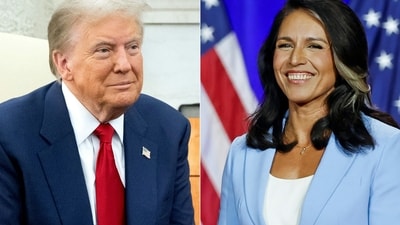 Donald Trump and Tulsi Gabbard (Photo by SAUL LOEB and KAMIL KRZACZYNSKI / AFP) (AFP) Donald Trump and Tulsi Gabbard (Photo by SAUL LOEB and KAMIL KRZACZYNSKI / AFP) (AFP)