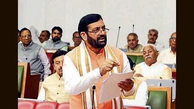 Haryana CM Nayab Saini speaking in the House on Thursday. (HT Photo) Haryana CM Nayab Saini speaking in the House on Thursday. (HT Photo)
