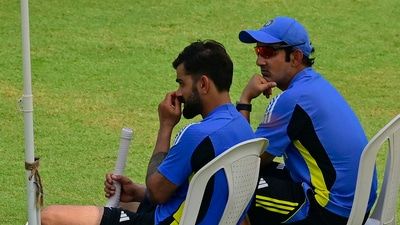 India's Virat Kohli and Coach Gautam Gambhir, during practice session (Hindustan Times)