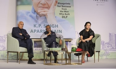 PM Modi must set up panel on urban infra development in major cities, says DLF chairman emeritus K P Singh (Left to right - KP Singh (Chairman Emeritus, DLF Ltd), Pavan Varma (Author, Diplomat, Fomer MP) and Aparna Jain (Co-author).