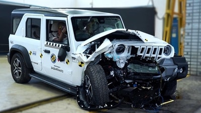 Mahindra Thar Roxx along with XUV 3XO and XUV400 EV, has scored 5 stars in the Bharat NCAP crash test. Mahindra Thar Roxx along with XUV 3XO and XUV400 EV, has scored 5 stars in the Bharat NCAP crash test.