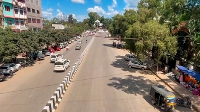 A near-deserted road after fresh violence in Manipur's Jiribam district. Kuki-Zo Council had called for a total shutdown on Tuesday to protest the CRPF encounter. (PTI) A near-deserted road after fresh violence in Manipur's Jiribam district. Kuki-Zo Council had called for a total shutdown on Tuesday to protest the CRPF encounter. (PTI)