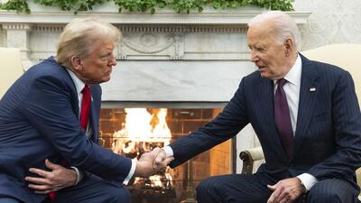 President Joe Biden meets with President-elect Donald Trump in the Oval Office of the White House, on Wednesday. (AP) President Joe Biden meets with President-elect Donald Trump in the Oval Office of the White House, on Wednesday. (AP)