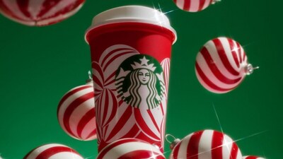 Customers can receive a free reusable red holiday cup with any handcrafted holiday beverage at participating Starbucks locations. (@starbucks/Instagram) Customers can receive a free reusable red holiday cup with any handcrafted holiday beverage at participating Starbucks locations. (@starbucks/Instagram)