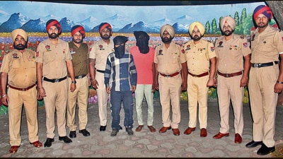 The accused in Khanna police custody on Thursday. (HT Photo)
